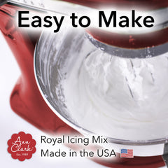 Ann Clark icing mix ideal for piping crisp outlines and details.