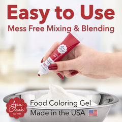 Ann Clark Super Black Gel used in cakes for dramatic, even color