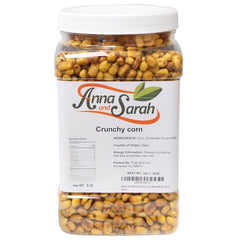 Anna and Sarah Crunchy Corn closeup reveals golden roasted kernels and crunch