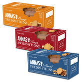 Anna's Ginger Thins packaging front showing Original flavor, ideal tea-time snack.
