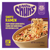 Annie Chun's Ramen Soup Bowl Shoyu packaging highlights premium ingredients for quick meals.