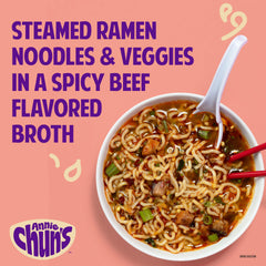 Annie Chun's Ramen Soup Bowl Spicy Kor broth simmering in bowl