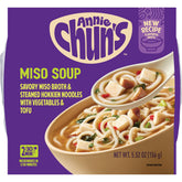 Annie Chun's Soup Bowl Miso packaging highlighting premium ingredients for quick meals