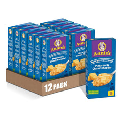 Annie's Macaroni and Classic Cheddar box with organic pasta, quick dinner option