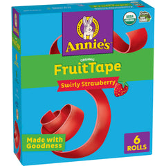 Annie's Organic Fruit Tape Swirly Strawberry box ready for lunchboxes.