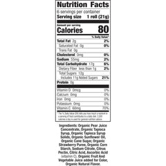 Close-up of Swirly Strawberry fruit tape highlighting organic, non-GMO ingredients.