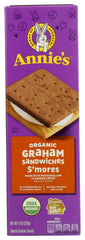 Annie's Organic Graham Sandwich Cookies Smores pack front view; family-friendly camping snack.