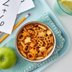 Bunny-shaped crackers from Annie's add playful appeal to the snack mix