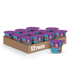Annie's Real Aged Cheddar microwave mac and cheese cup in a 12-pack, convenient gluten-free meal.