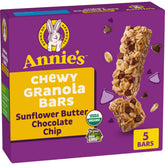Annie's Sunflower Butter Chocolate Chip granola bars pack, convenient lunchbox snack