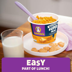 Four-cup pack of Annie's Super! Mac ready for family meals.