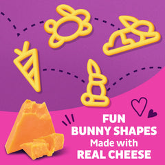 Annie's Yummy Bunnies cheddar organic pasta box on a kitchen counter