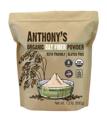 Anthony's Organic Oat Fiber packaging with gluten-free and non-GMO seal.