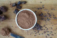 Baking scene featuring Anthony's Cocoa Powder enriching color in treats.