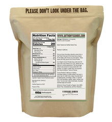Close-up of Anthony's Cocoa Powder, rich aroma and 10-12% fat.