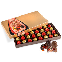 Anthony Thomas Cherry Cordials with milk chocolate bite revealing a juicy center, ideal as a refined dessert treat