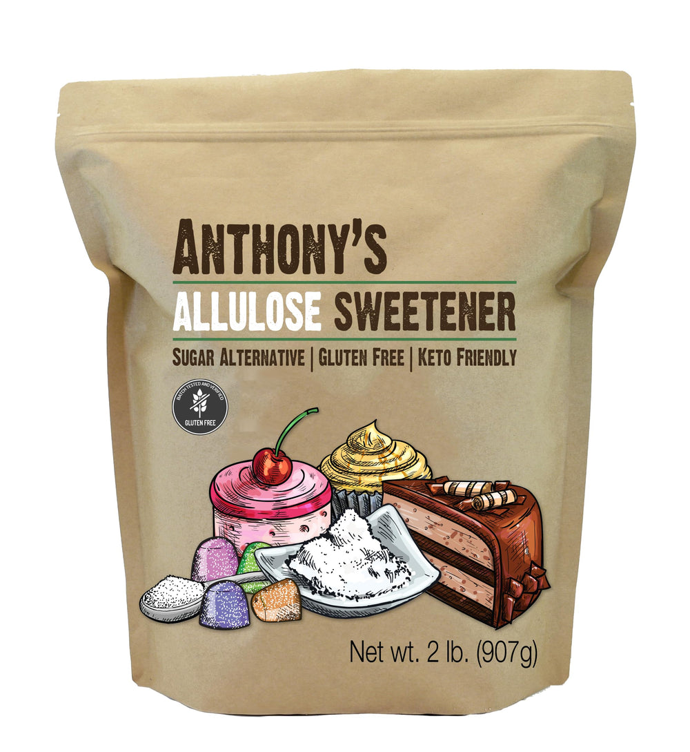 Anthony's Allulose Sweetener bottle front view showing keto-friendly sugar substitute.