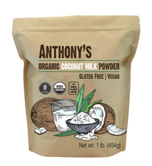 Anthony's Organic Coconut Milk Powder bag ready for dairy-free cooking and baking