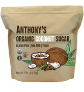 Anthony's Organic Coconut Sugar 5lb bag in pantry for everyday use.