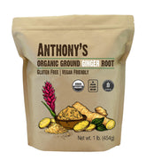 Anthony's Organic Ground Ginger Root 1lb packshot showcases a rich aroma for quick flavor boosts