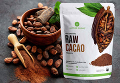 Antler Farms Raw Cacao Powder close-up—fine texture ideal for shakes and baking
