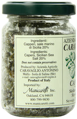 Close-up of Antonino Caravaglio salted capers shows firm texture for stuffing or garnishing.