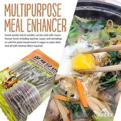 APEXY Noodles in a bag with no additives or alum for clean ingredients.