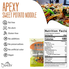 APEXY sweet potato glass noodles boiling in pot for quick prep.