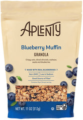 Aplenty Blueberry Muffin Loose Granola packshot showing real blueberries for a hearty breakfast