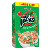Apple Jacks box front with brand logo, ideal for quick kid-friendly breakfast planning