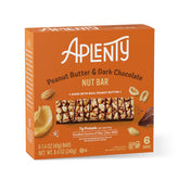 Aplenty dark chocolate peanut butter nut bar packaging shown for on-the-go snacking.