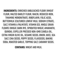 Aplenty Everything Flatbread Crackers seed blend close-up—hearty bite for snacking.