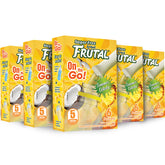 Arbol Frutal on-the-go Pina Colada stick dissolving in water for a tropical refresh.