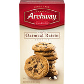 Archway classic soft oatmeal raisin cookies pack showcasing cozy home-snack appeal.