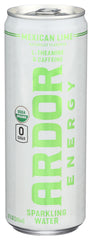 Ardor Organic Mexican Lime Sparkling Energy Water bottle with fresh lime aroma