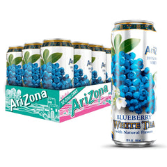 AriZona Blueberry White Tea in a big 22 oz can, ready to refresh.