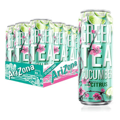 AriZona Green Tea with Cucumber and Citrus front can offers crisp refreshment