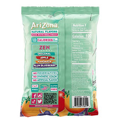 AriZona Green Tea Fruit Snacks Apple flavor bag highlighting 100 calories per serving