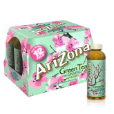 Arizona Green Tea bottle showing classic flavor with ginseng and honey.