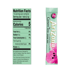 AriZona Green Tea Stix being added to a water bottle for hydration on the go.