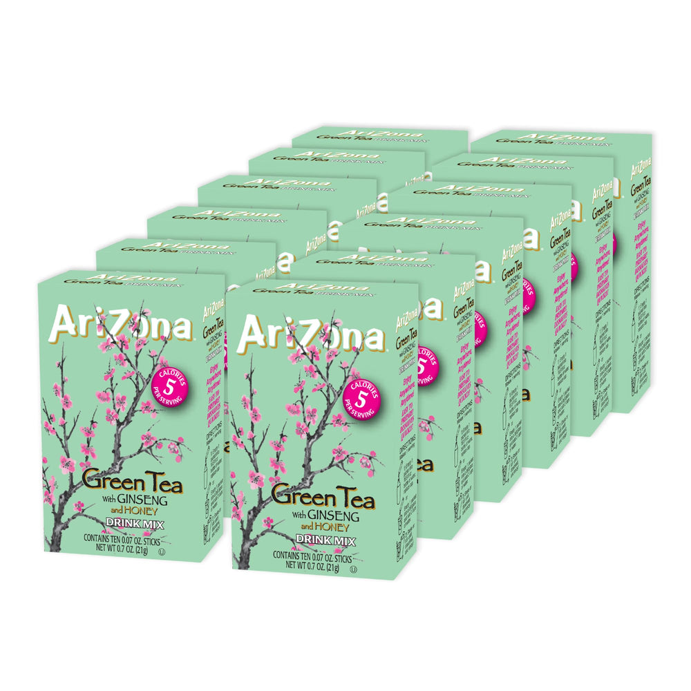 AriZona Green Tea Stix packaging arranged for travel convenience.