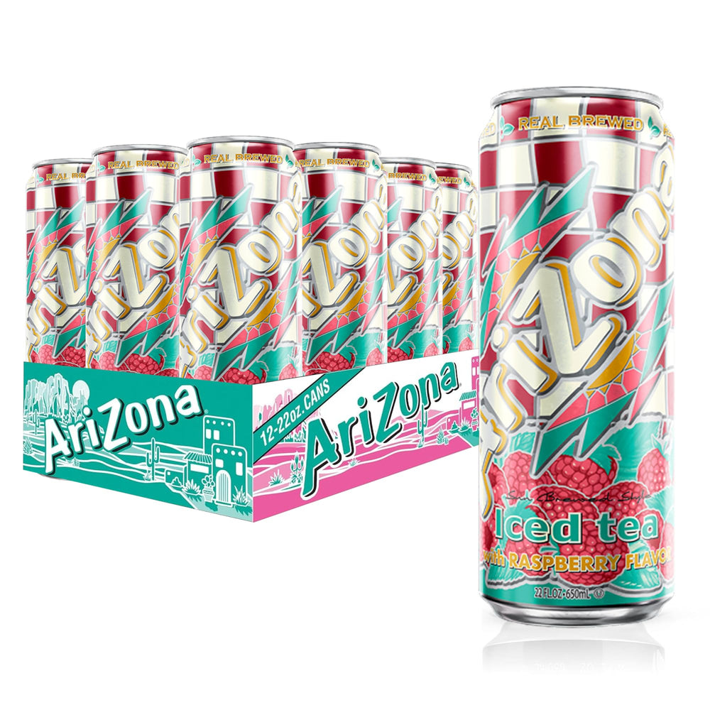 Arizona Raspberry Tea front can featuring bold branding and grab-and-go refreshment