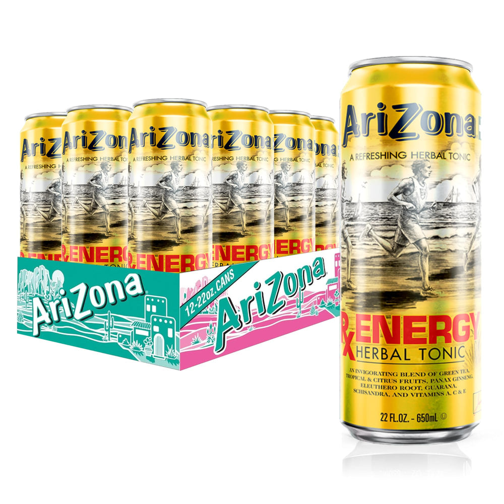AriZona Rx Energy big 22 oz can ready for on-the-go energy boost.