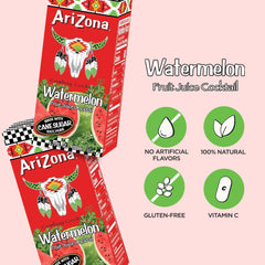 Arizona Watermelon Drink closeup juice captures real fruit flavor and vibrant color.