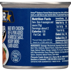 Armour Star BBQ Vienna sausage in recipe-ready form for quick meals
