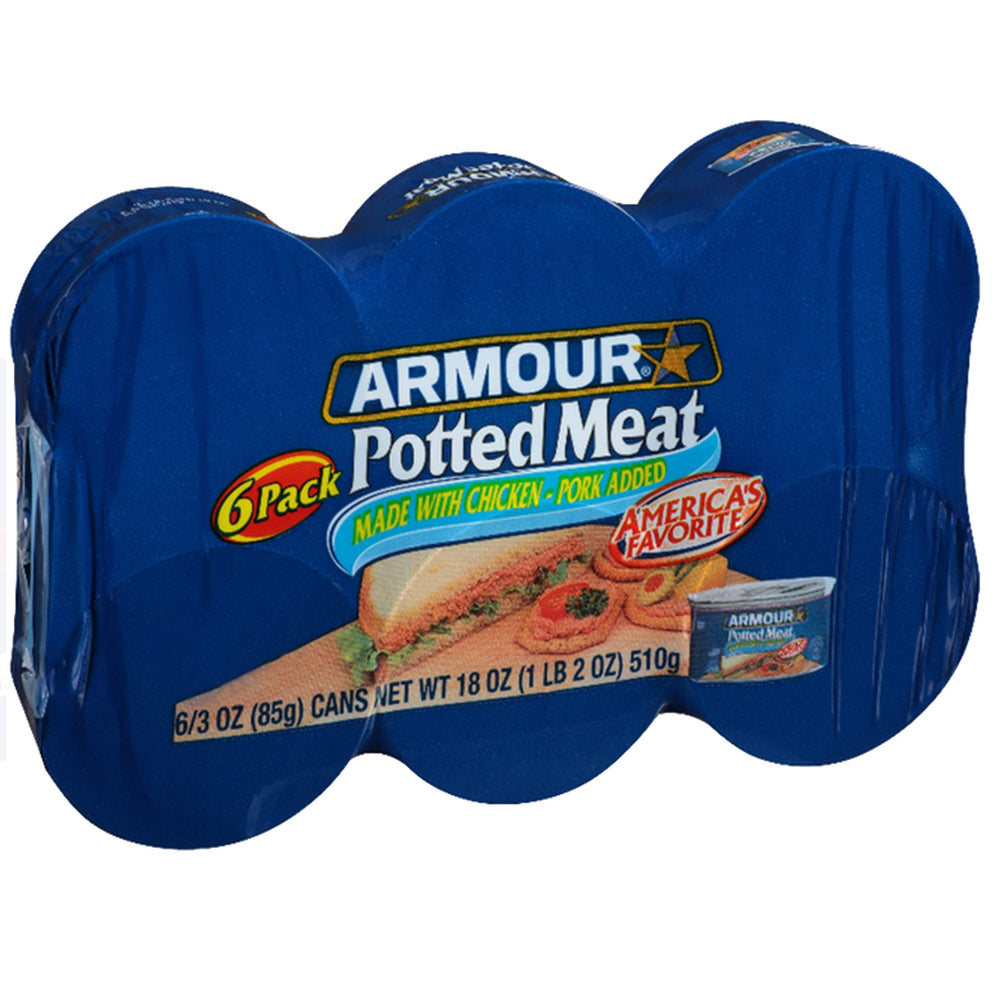 Armour Star Potted Meat can front, ready-to-eat protein.