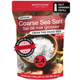 Aromasong sea salt coarse-grain bottle for everyday cooking and grinder refills.