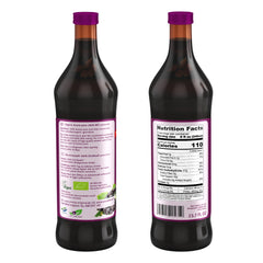 Aronia Original label close-up highlighting organic, first-press juice.