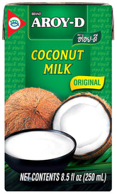 Aroy-D Coconut Milk 8.5 oz can pack six for versatile cooking.