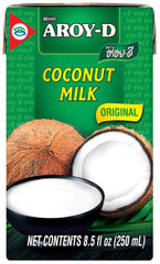 Aroy-D Coconut Milk 8.5 oz can pack six for versatile cooking.